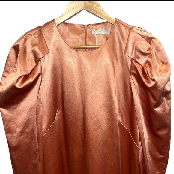 Ulla Johnson Silvana Dress Copper Satin Midi Long Sleeve Boho Sz 8 Cocktail NWT - Picture 6 of 16